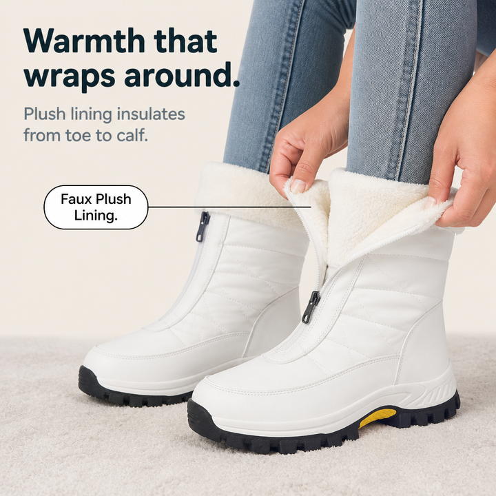 Justine™ | Women's Plush-Lined Mid-Calf Snow Boots with Zip and Grip Sole