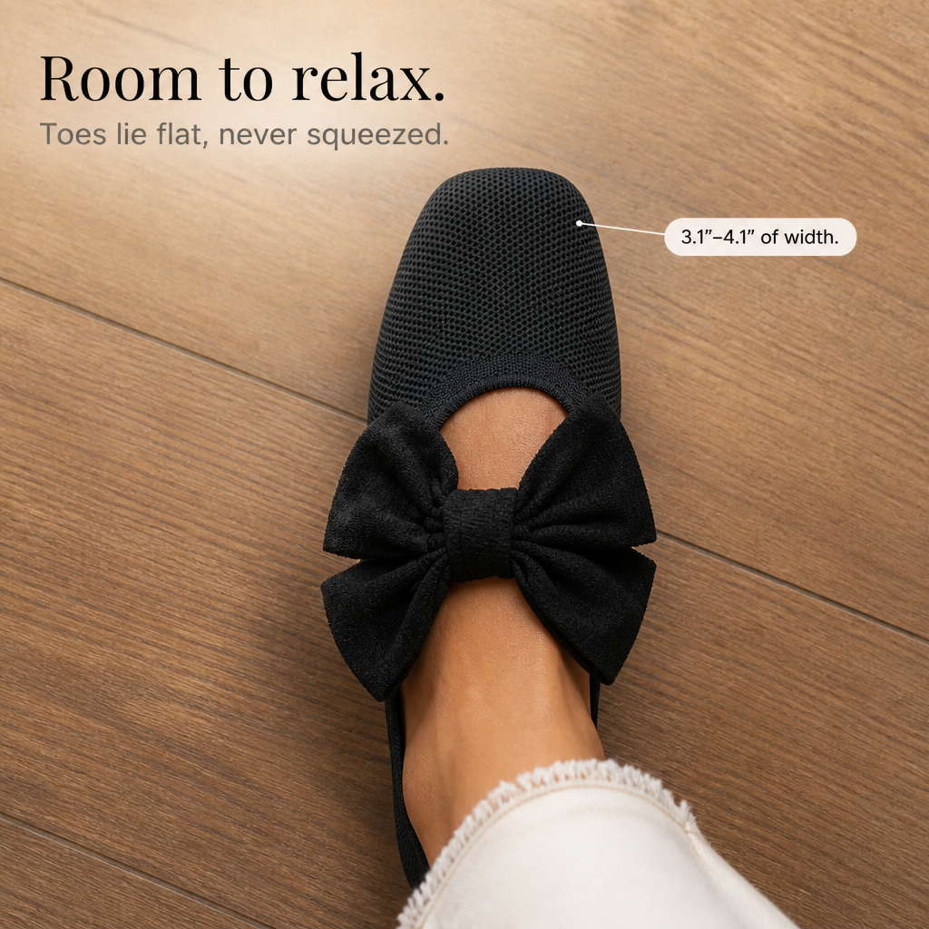 Flaminia™ | Women's Knit Square Toe Bow Flats