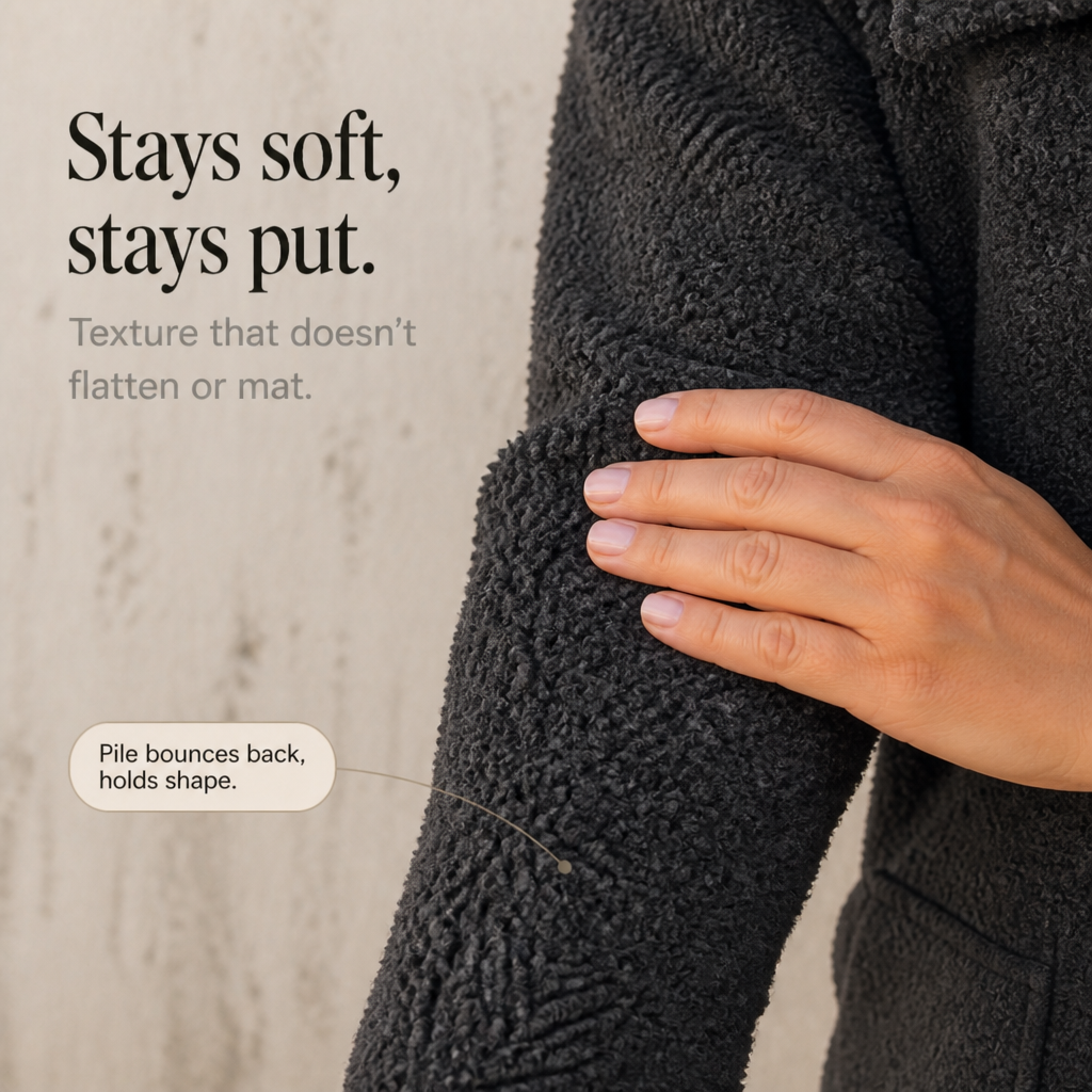 Fiorenza™ | Women's Curly Faux Fur Button Front Jacket