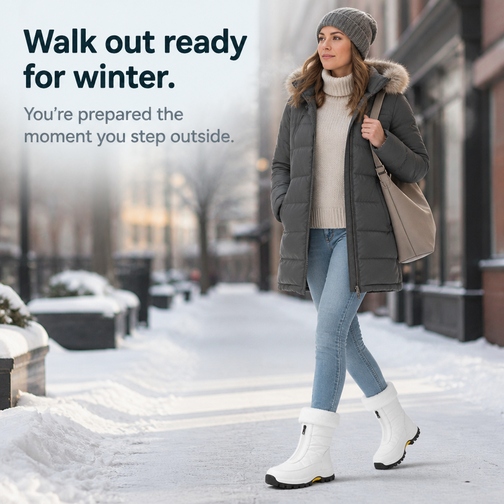 Justine™ | Women's Plush-Lined Mid-Calf Snow Boots with Zip and Grip Sole