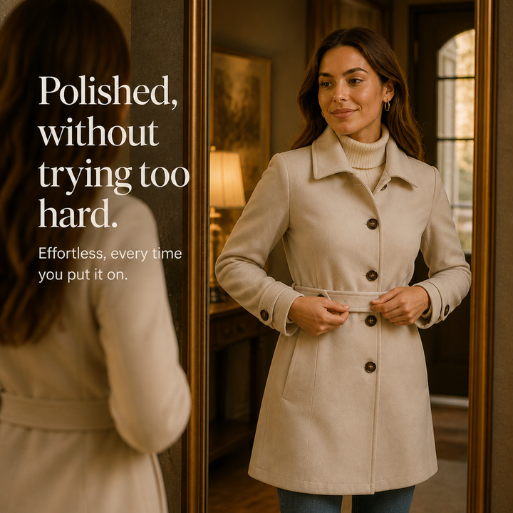 Elettra™ | Women's Belted Single Breasted Tailored Coat