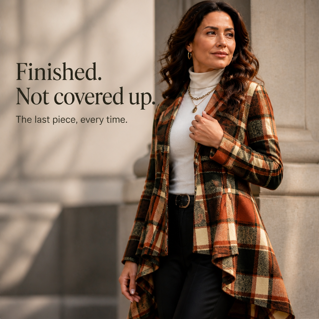 Gilda™ | Women's Plaid Peplum Coat with High Low Hem