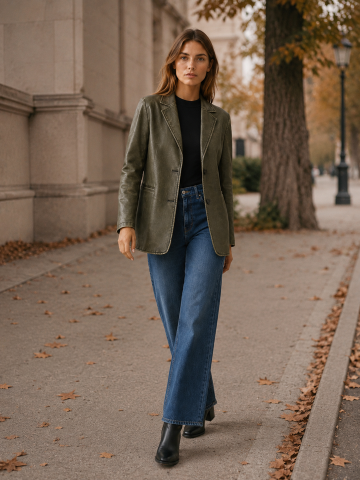 Cirelle™ | Longline Oversized Blazer with Notched Lapels