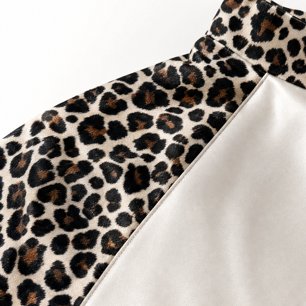 Eugenie™ | Women's Leopard Print Midi Dress with Mock Neck