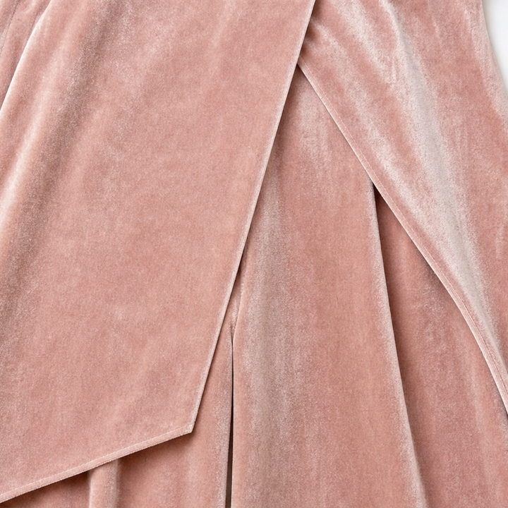 Celandine™ | Women's Two Piece Set with Draped High Neck Top and Wide Leg Trousers