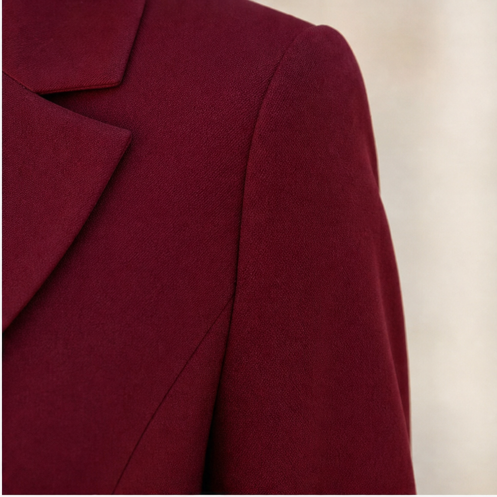 Maryse™ | Women's Pleated Blazer Midi Dress with Gold-Tone Buttons