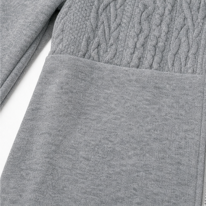 Segolene™ | Women's Cable Knit Longline Zip-Up Hoodie