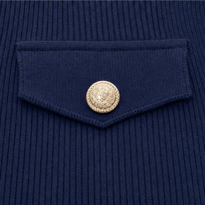 Gaelle™ | Women's Ribbed Knit V-Neck Top with Lace-Up Neckline