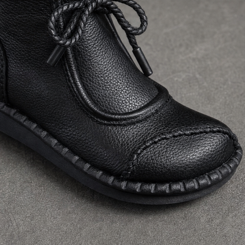 Nives™ | Women's Vintage Lace-Up Ankle Boots with Rubber Sole