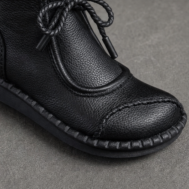 Nives™ | Women's Vintage Lace-Up Ankle Boots with Rubber Sole