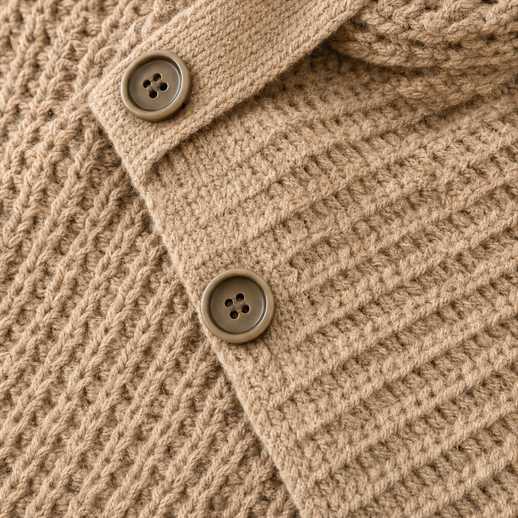 Lucrezia™ | Women's Asymmetric Cowl Neck Knit Sweater with Side Buttons