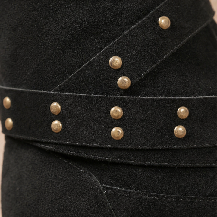 Louane™ | Women's Studded Western Slouch Knee-High Boots with Block Heel