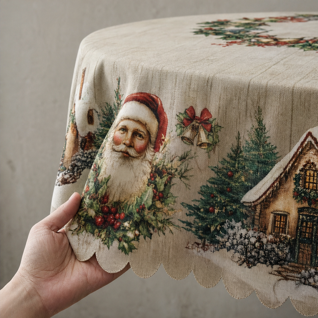 Jacinthe™ | Santa Print Christmas Tablecloth