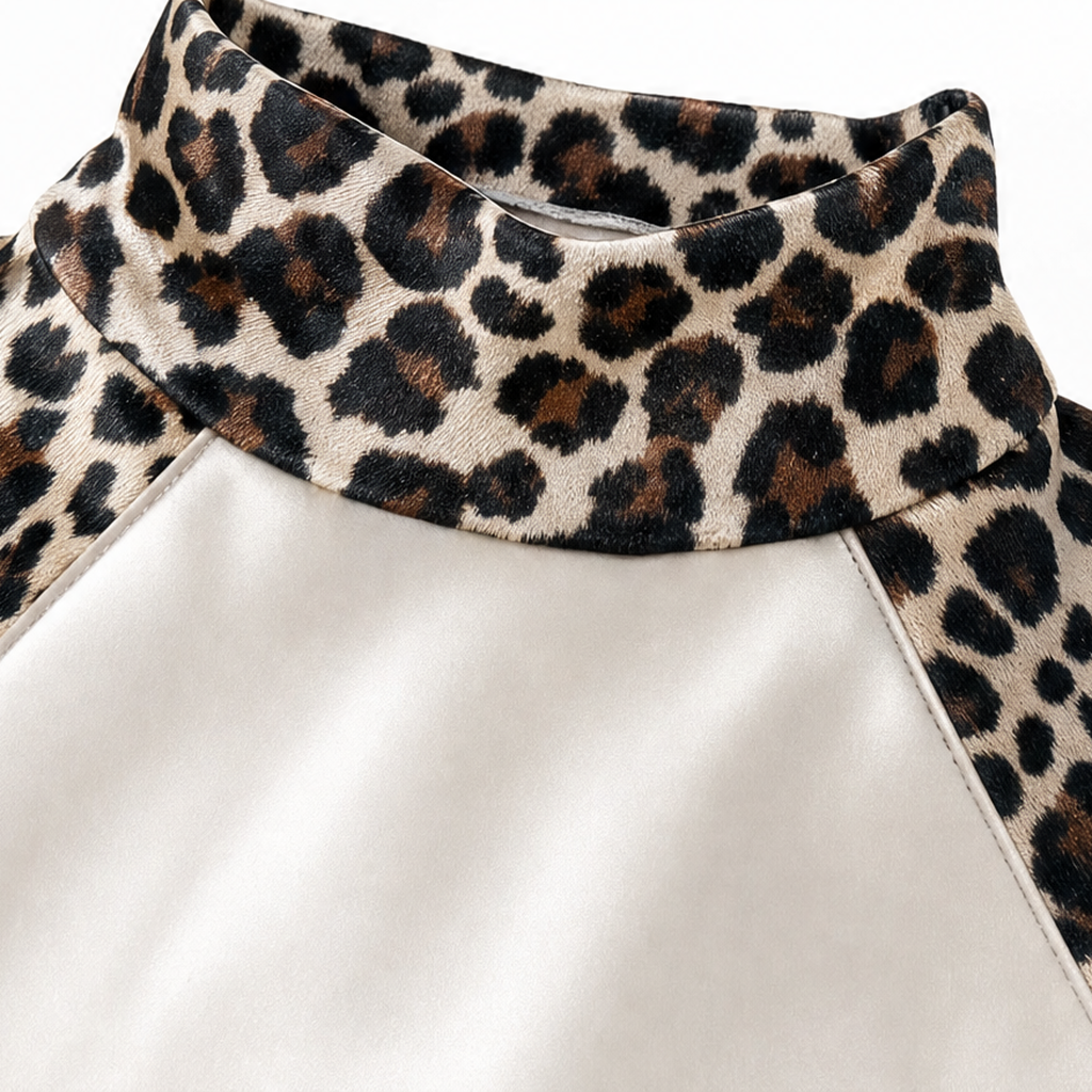 Eugenie™ | Women's Leopard Print Midi Dress with Mock Neck