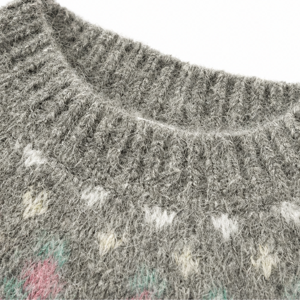 Thisbe™ | Women's Fair Isle Yoke Crew Neck Pullover Sweater