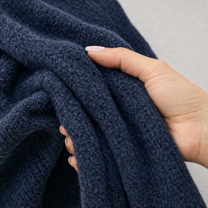 Octavie™ | Women's Oversized Open-Knit V-Neck Sweater in Blue