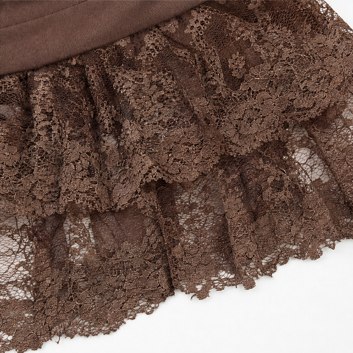 Ludivine™ | Women's Relaxed V-Neck Mini Dress with Lace Hem