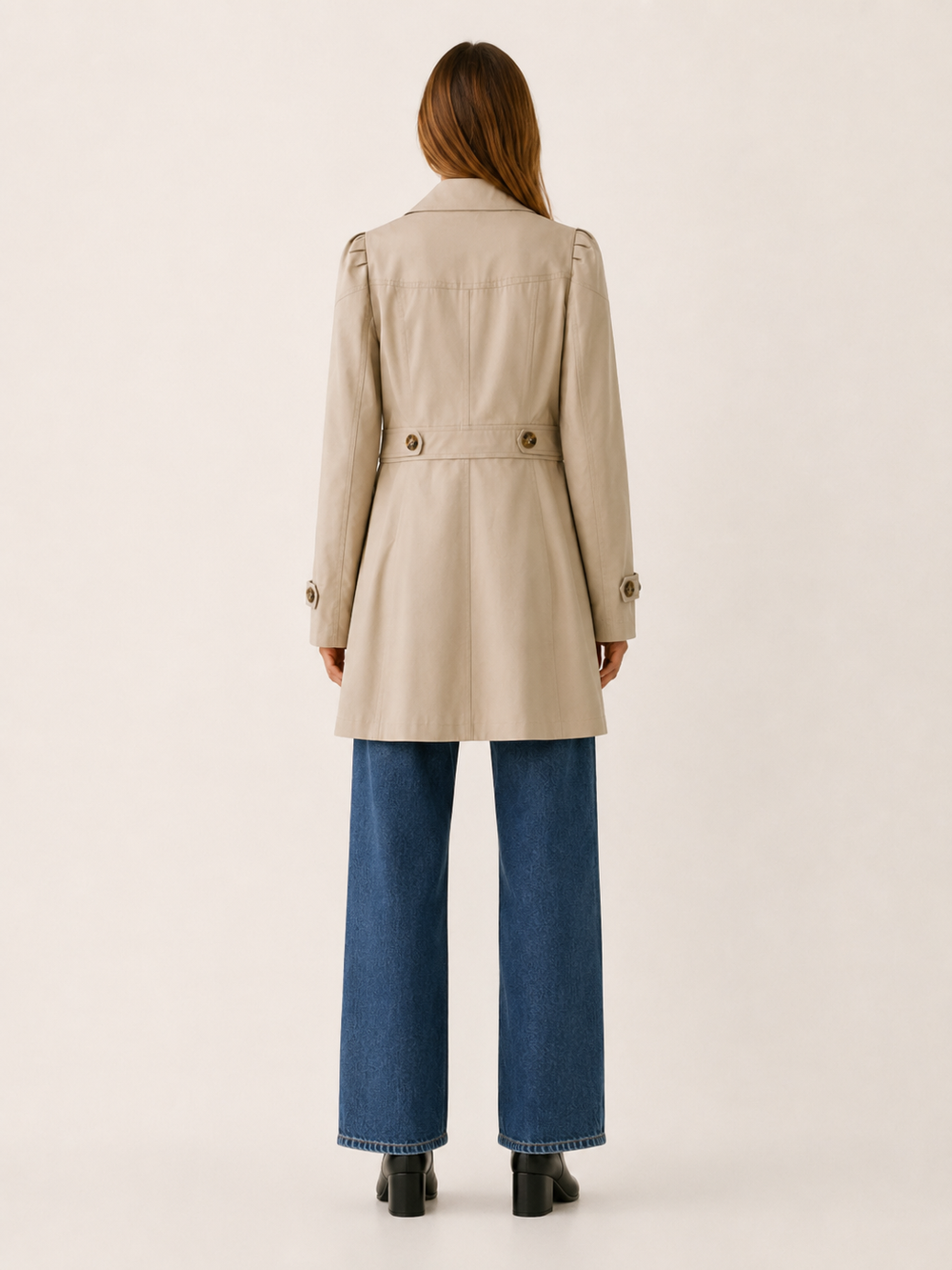 Colette™ | Short Tailored Trench Coat with Wide Lapels