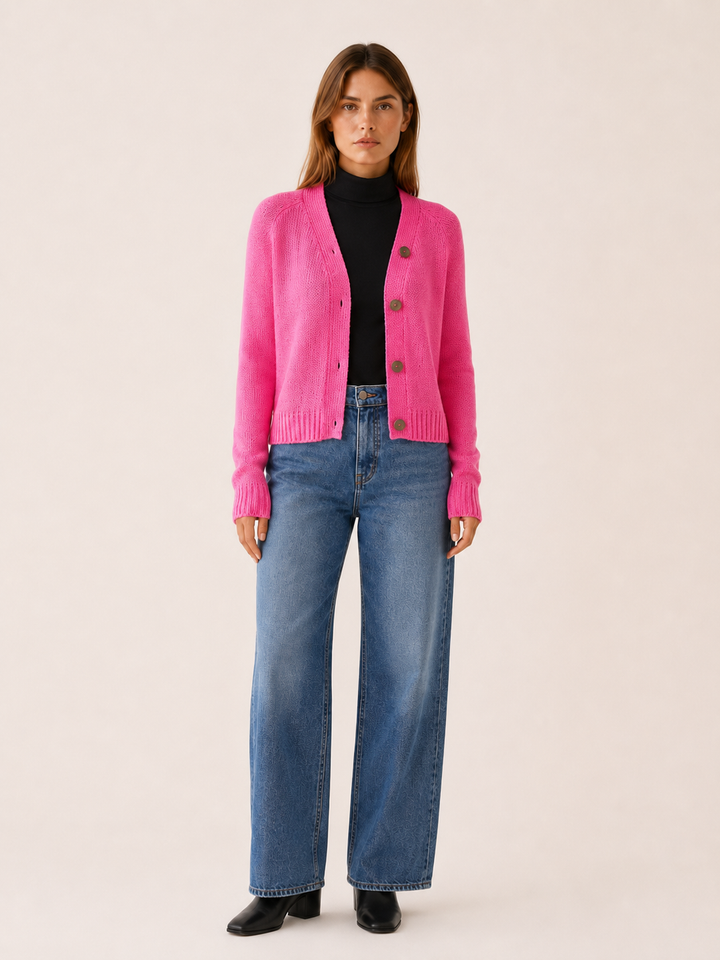 Corinne™ | Cropped Raglan Cardigan with V-Neck