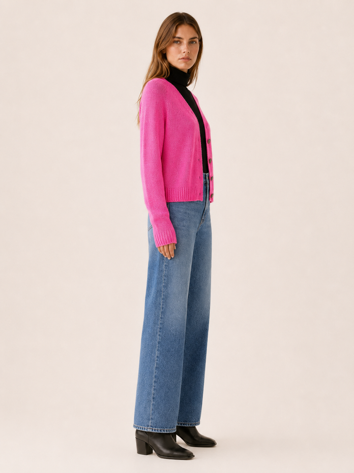 Corinne™ | Cropped Raglan Cardigan with V-Neck