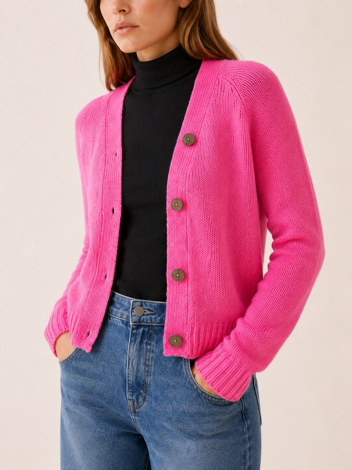 Corinne™ | Cropped Raglan Cardigan with V-Neck