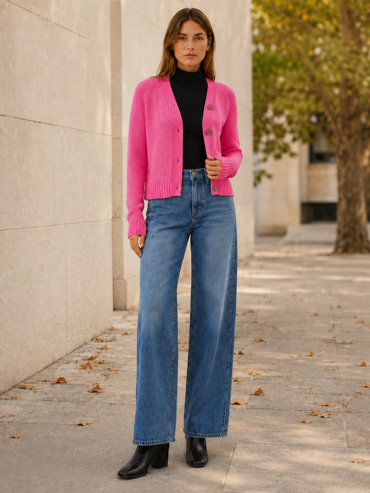Corinne™ | Cropped Raglan Cardigan with V-Neck