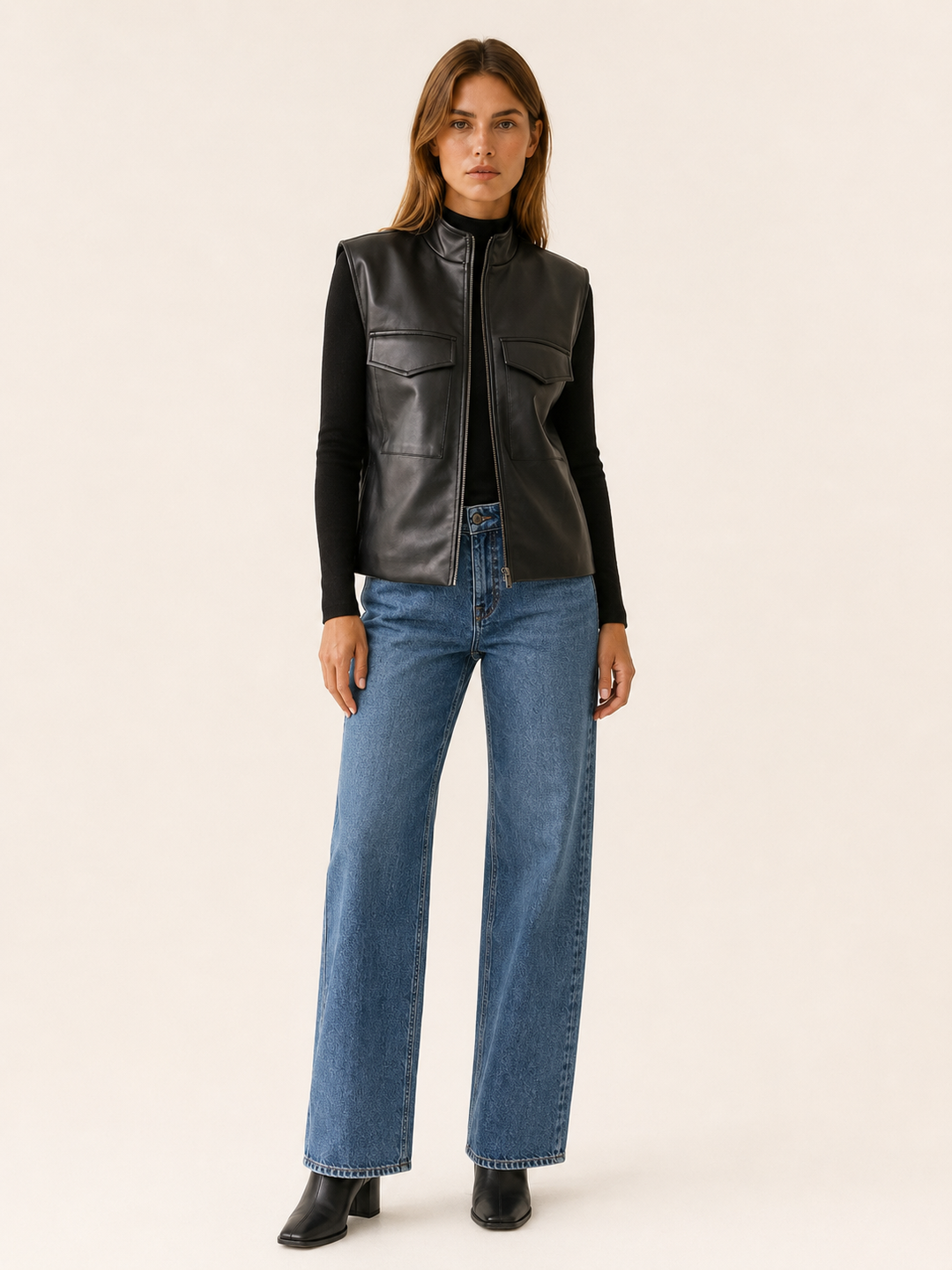 Corisande™ | Sleeveless Utility Jacket with Zip Front