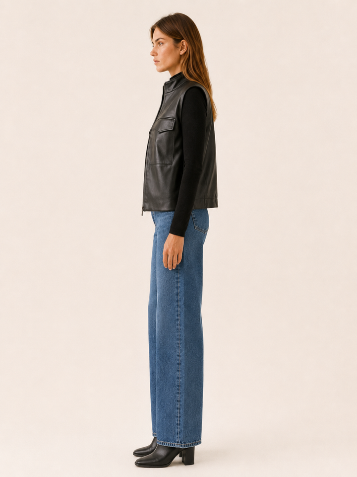 Corisande™ | Sleeveless Utility Jacket with Zip Front
