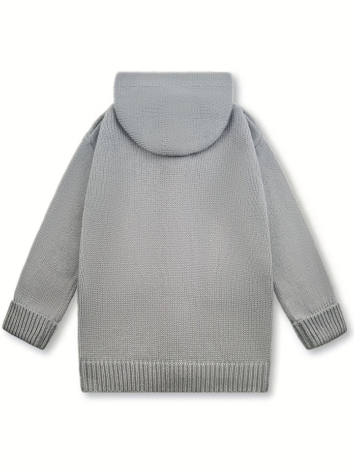 Rosetta™ | Women's Chunky Knit Hooded Cardigan with Sheep Detail