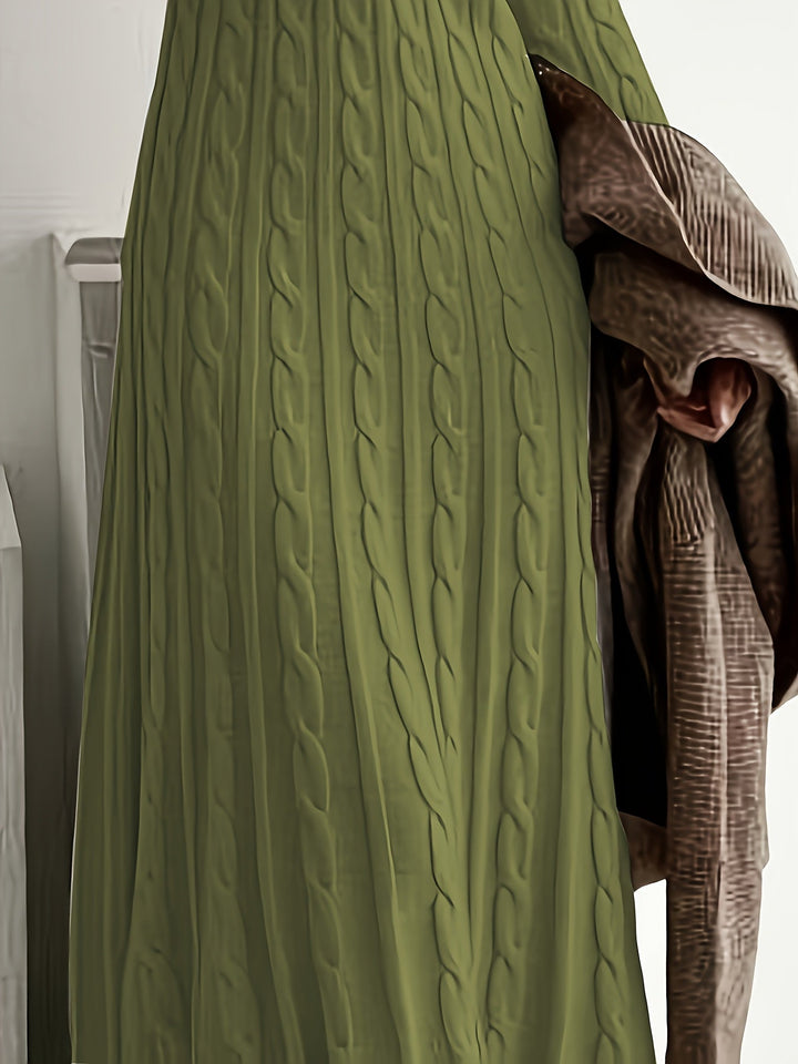 Tiphaine™ | Women's Cable Knit Long Sleeve Maxi Dress