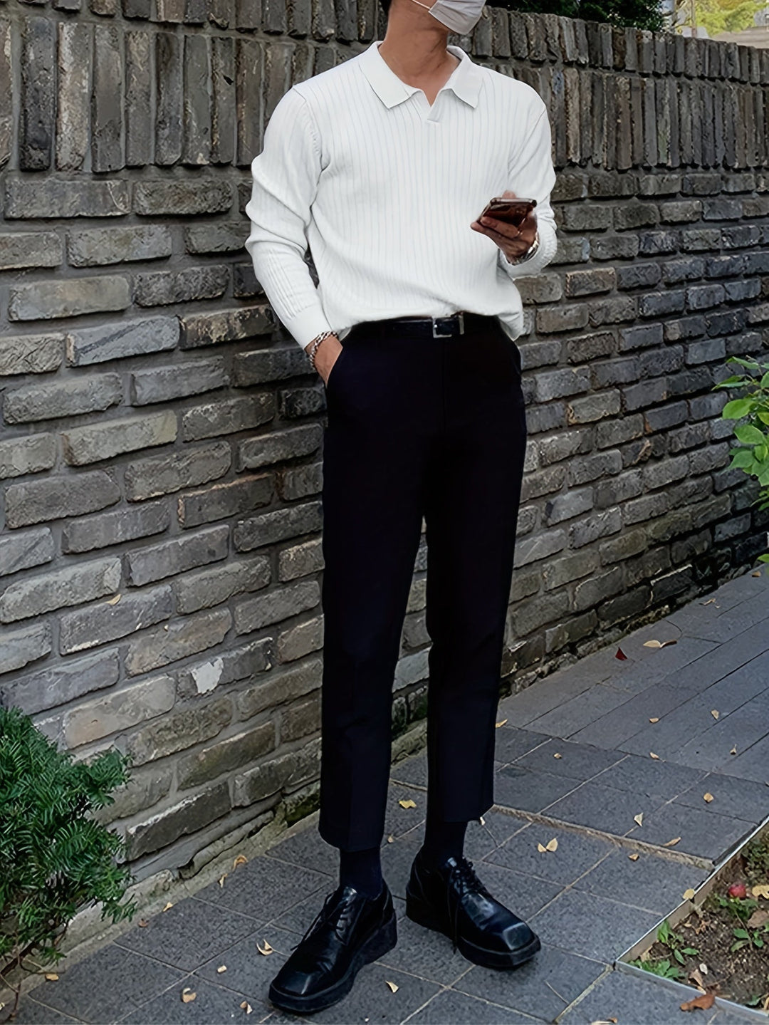 Chase™ | Men's Ribbed Collared V Neck Sweater