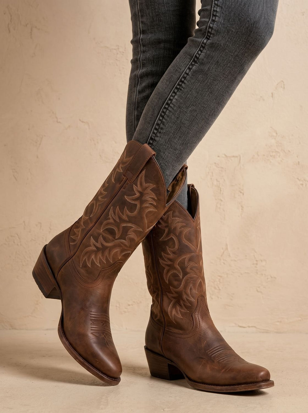 Elfriede™ | Women's Embroidered Western Cowboy Mid-Calf Boots