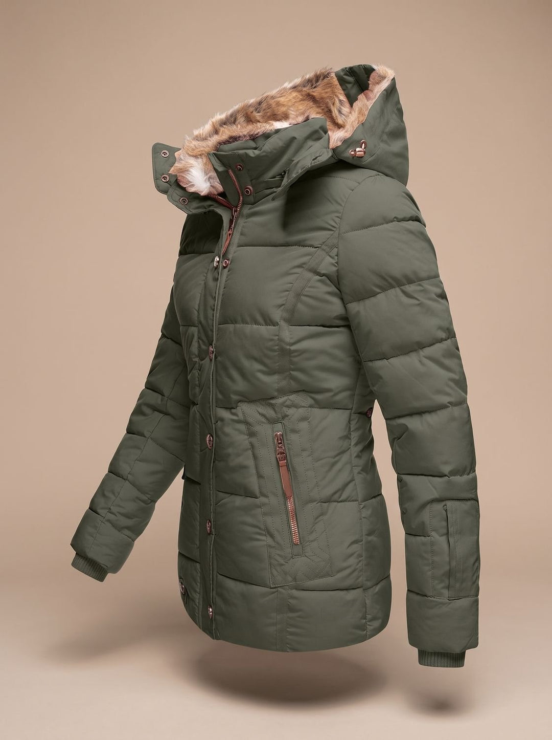 Ghislaine™ | Women's Quilted Winter Jacket with Detachable Faux Fur Hood