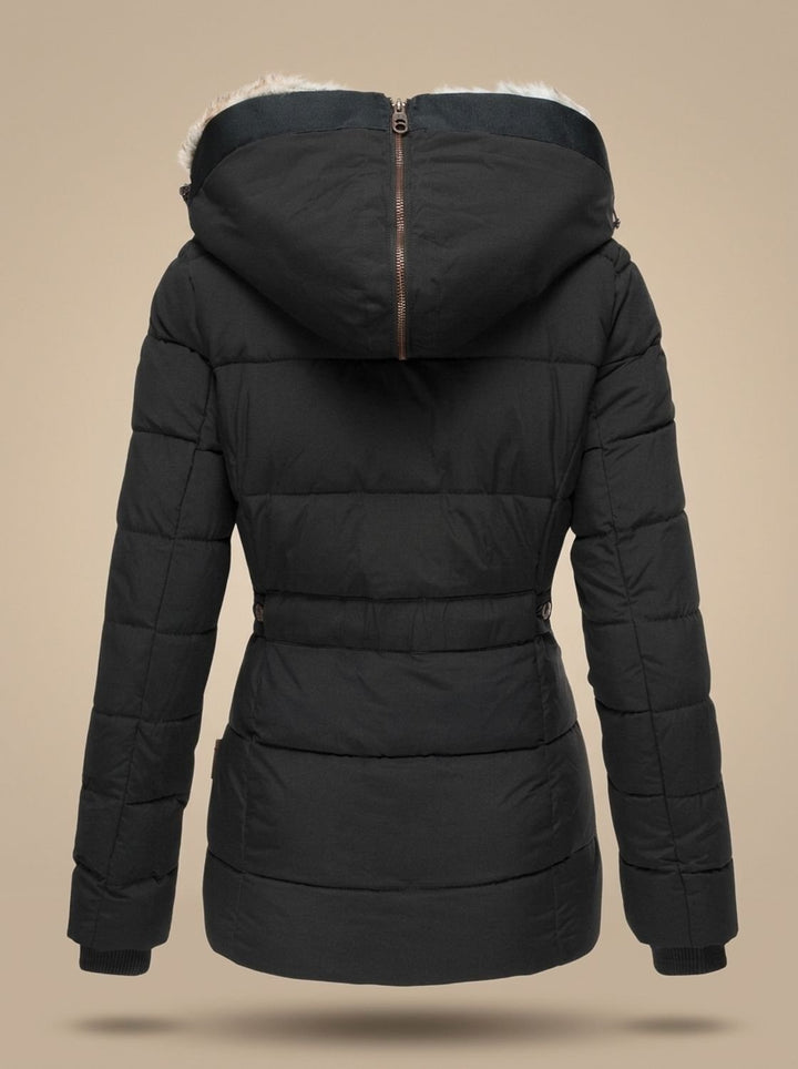 Ghislaine™ | Women's Quilted Winter Jacket with Detachable Faux Fur Hood