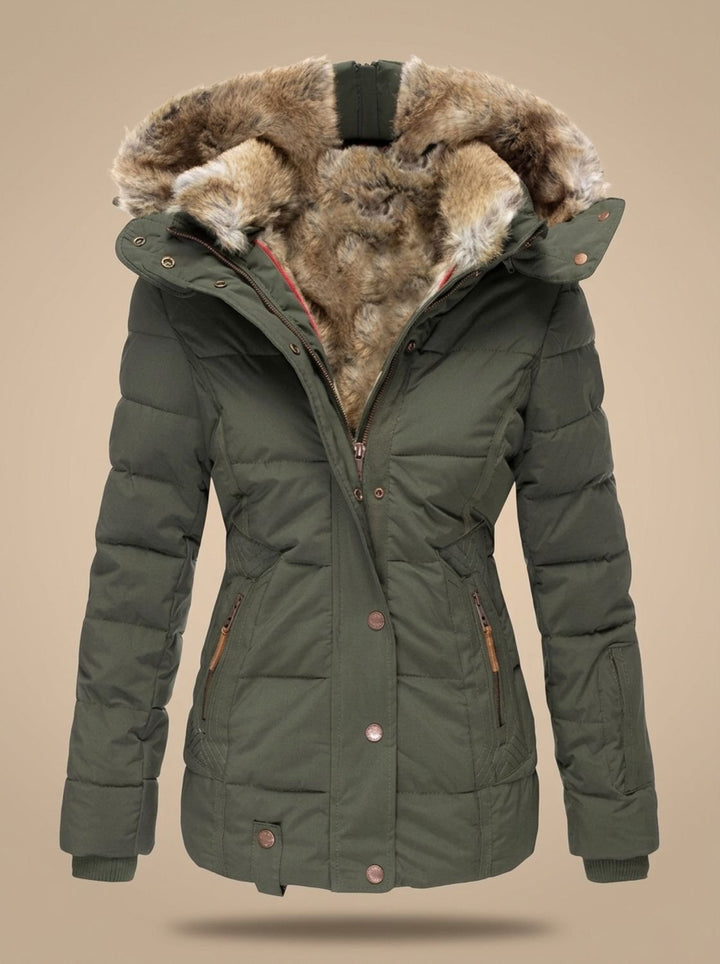 Ghislaine™ | Women's Quilted Winter Jacket with Detachable Faux Fur Hood