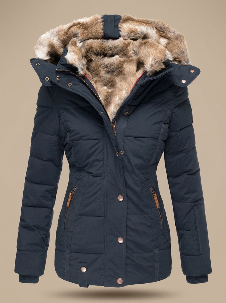 Ghislaine™ | Women's Quilted Winter Jacket with Detachable Faux Fur Hood