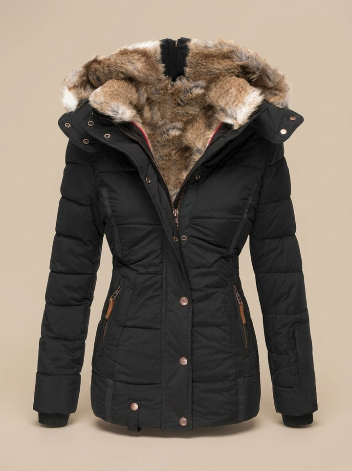 Ghislaine™ | Women's Quilted Winter Jacket with Detachable Faux Fur Hood