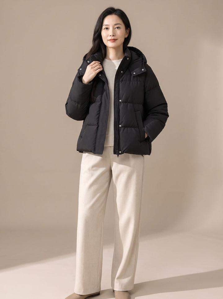 Lucile™ | Women's Quilted Hooded Puffer Jacket with Concealed Zip