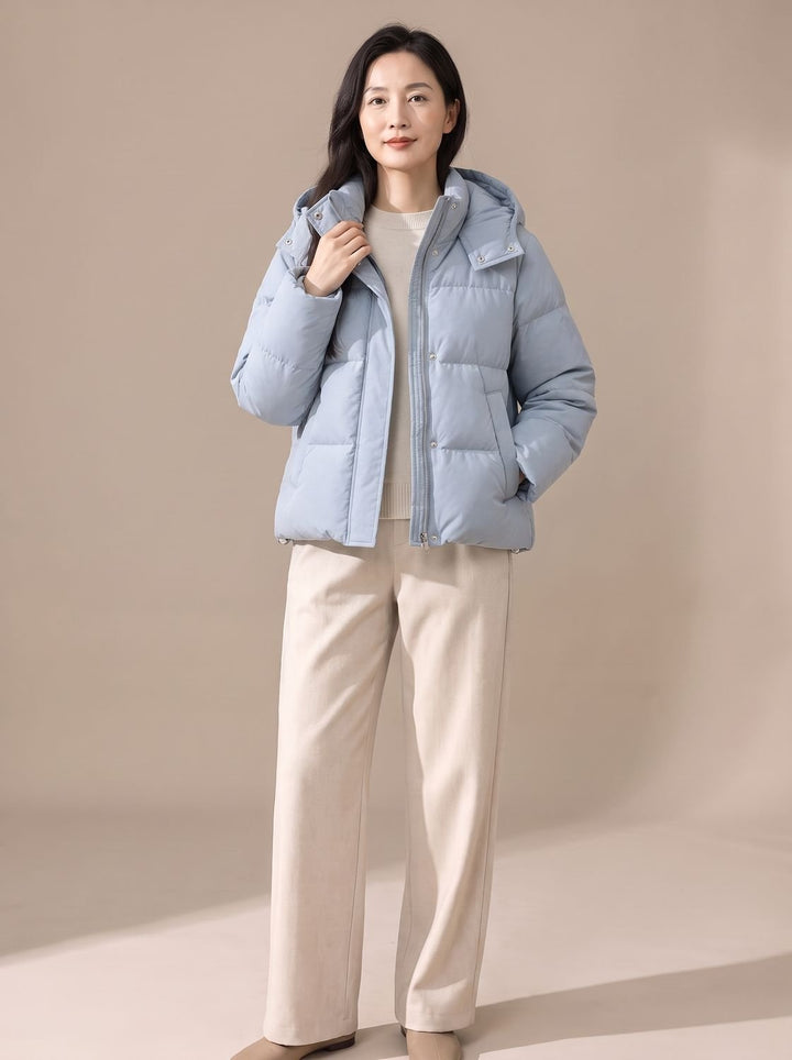 Lucile™ | Women's Quilted Hooded Puffer Jacket with Concealed Zip