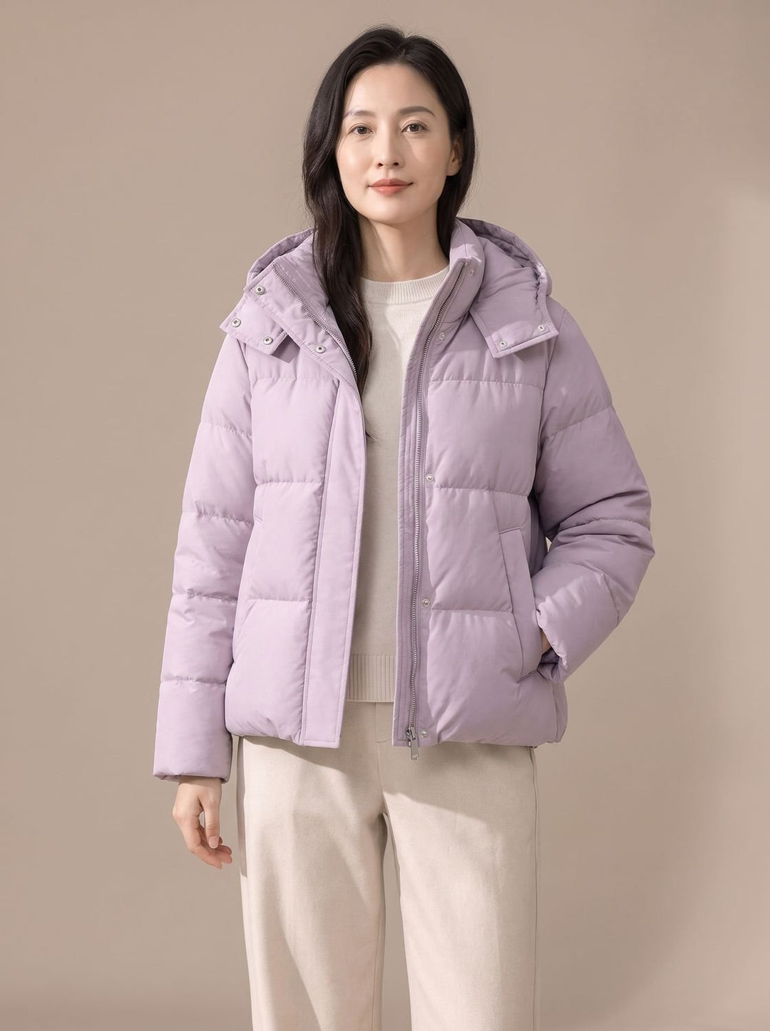 Lucile™ | Women's Quilted Hooded Puffer Jacket with Concealed Zip