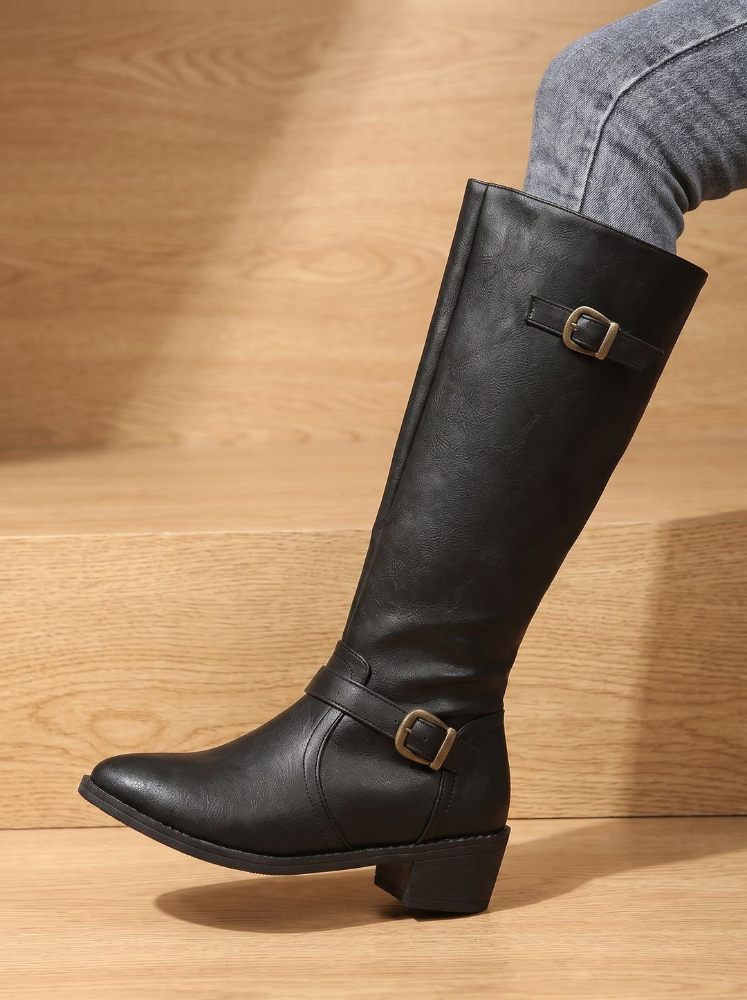 Philippine™ | Women's Knee High Riding Boots with Block Heel and Side Zip