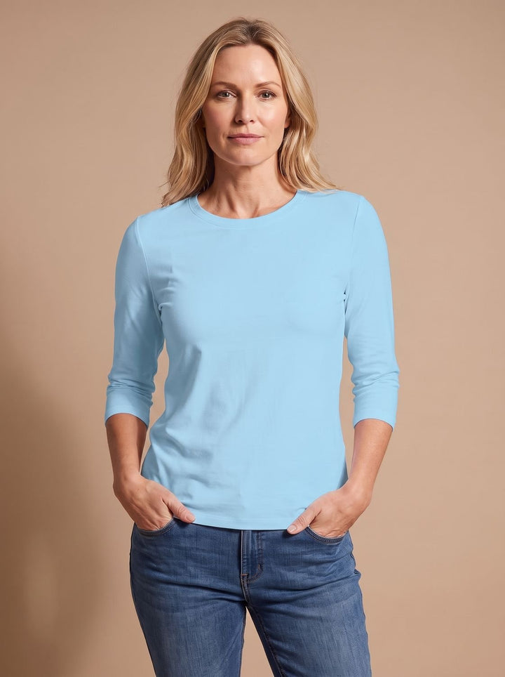 Blandine™ | Women's Round Neck Top with Three Quarter Sleeves