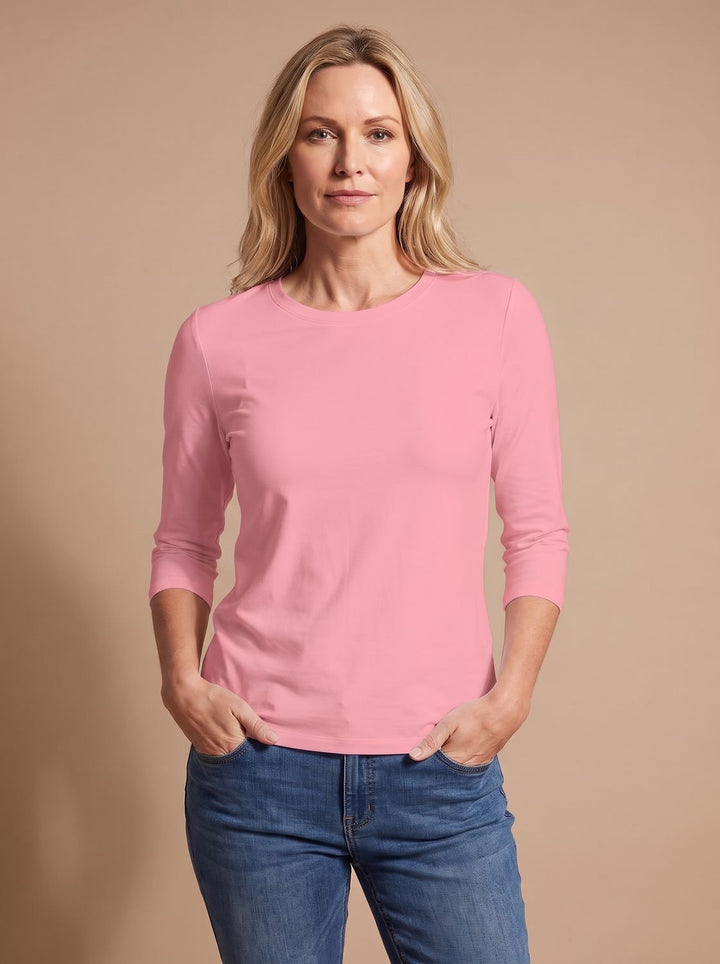 Blandine™ | Women's Round Neck Top with Three Quarter Sleeves