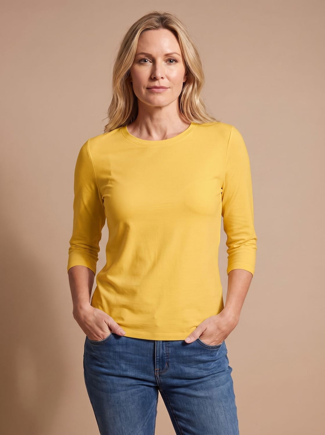 Blandine™ | Women's Round Neck Top with Three Quarter Sleeves