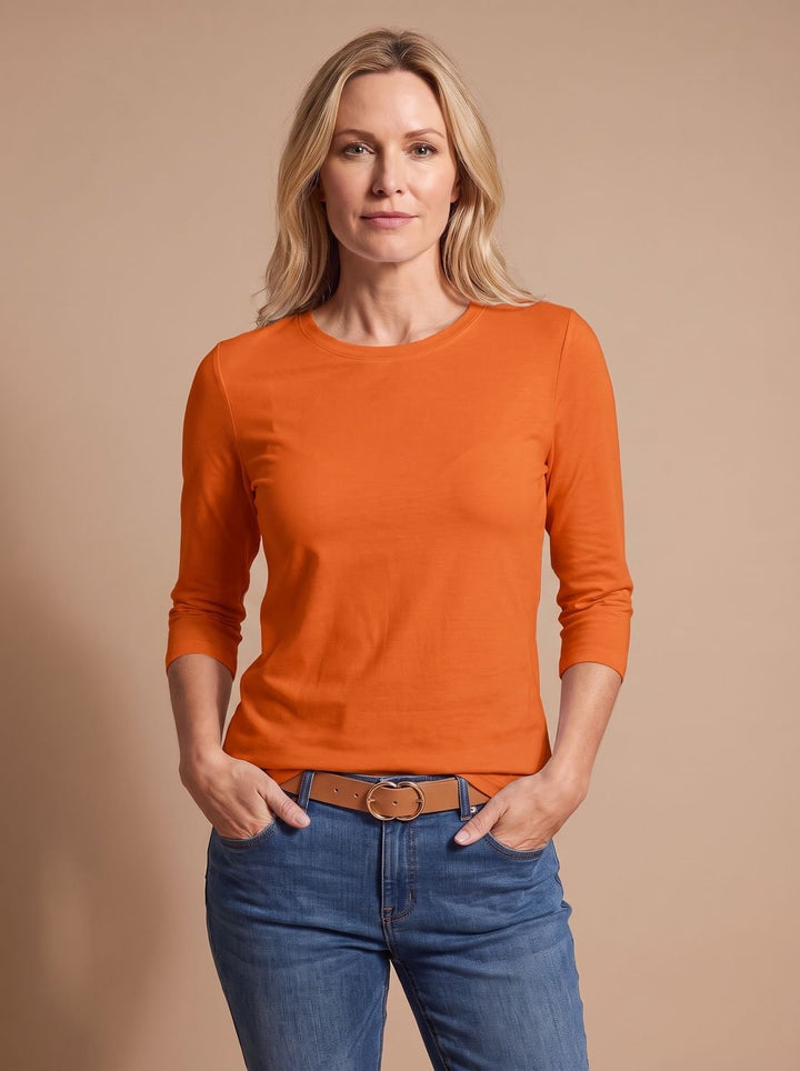 Blandine™ | Women's Round Neck Top with Three Quarter Sleeves