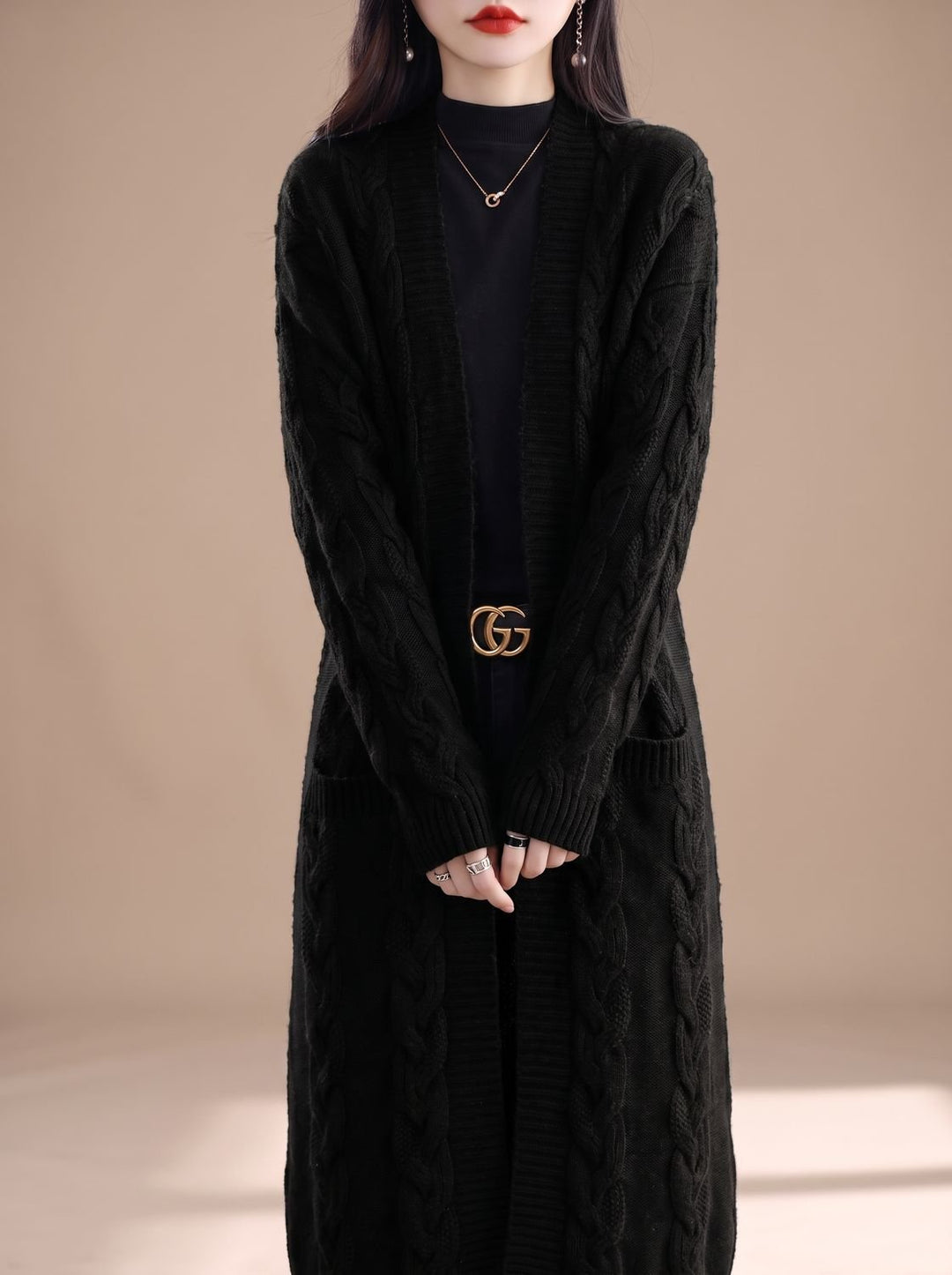 Lucette™ | Women's Oversized Striped Long Cardigan with Open Front