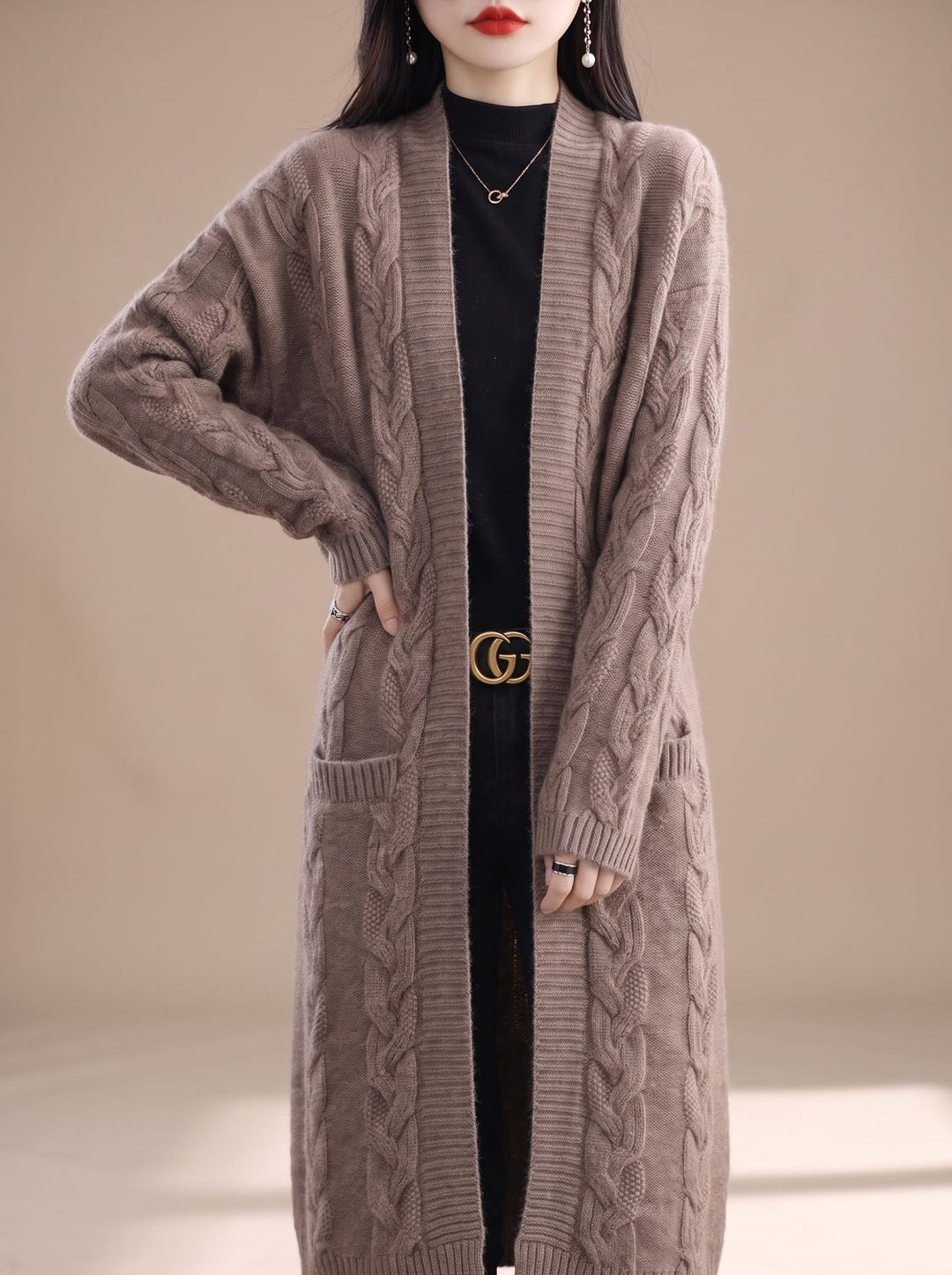 Lucette™ | Women's Oversized Striped Long Cardigan with Open Front