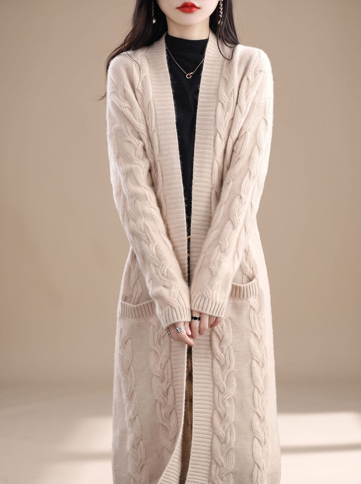 Lucette™ | Women's Oversized Striped Long Cardigan with Open Front