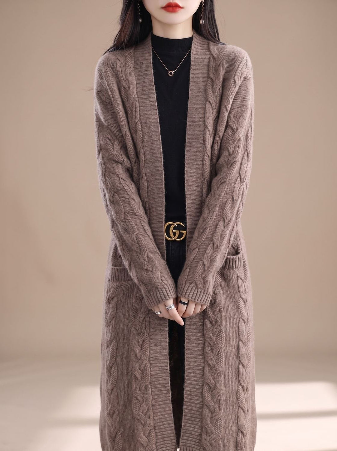 Lucette™ | Women's Oversized Striped Long Cardigan with Open Front
