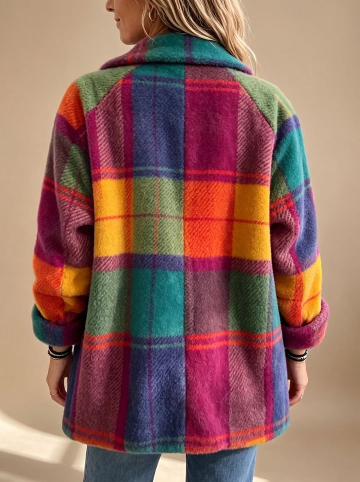 Johanna™ | Women's Oversized Plaid Coat with Button Front and Side Pockets